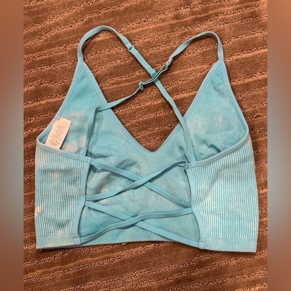 Aerie Light Blue Ribbed Top Size M - Picture 3 of 4